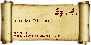 Szente Adrián névjegykártya